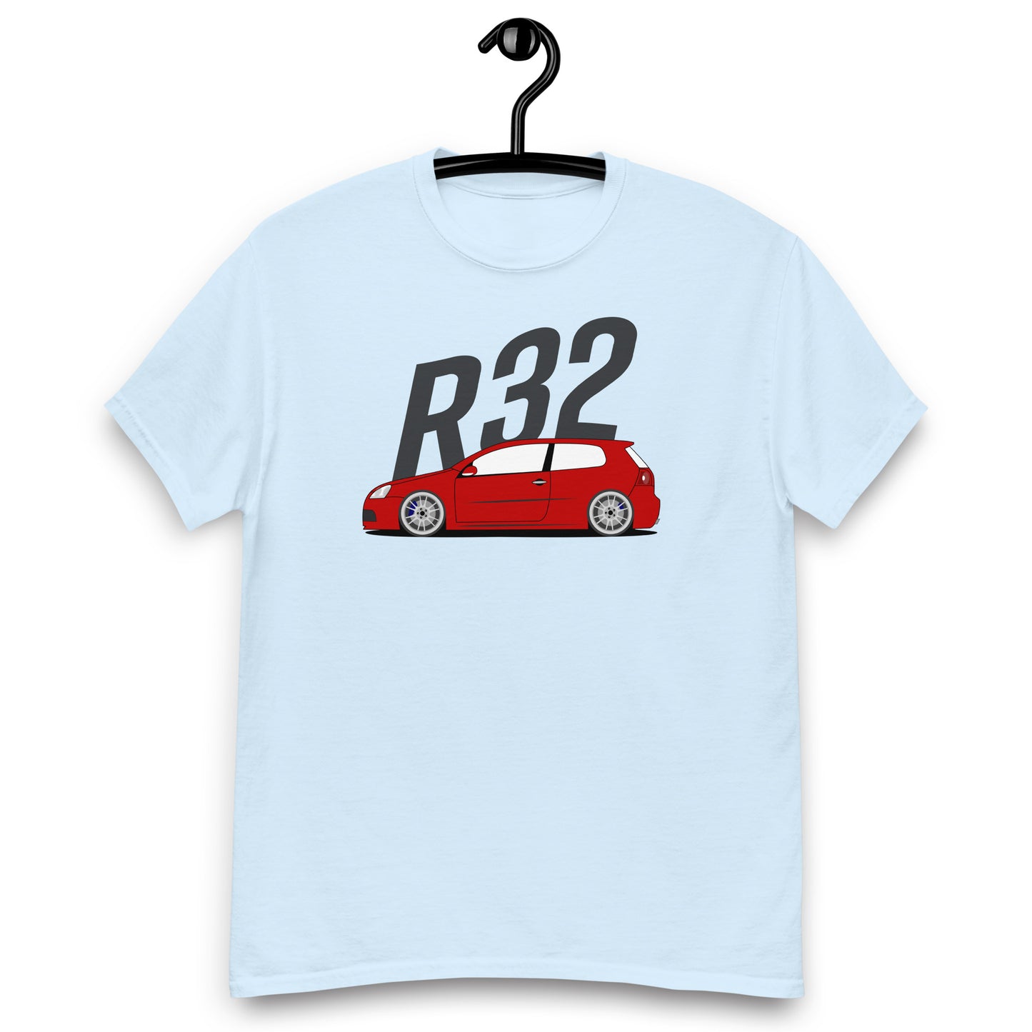 VW Golf MK5 R32 T-Shirt Rot - Hellblau / S