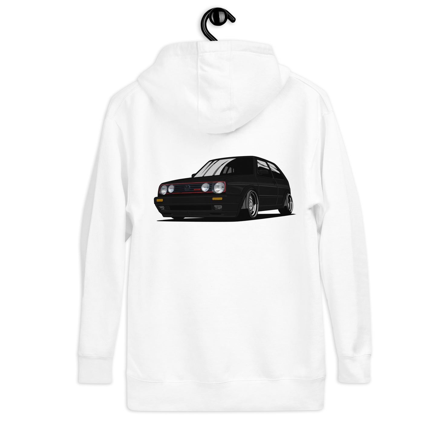 VW Golf MK2 GTI G60 Hoodie Black - Weiß / S